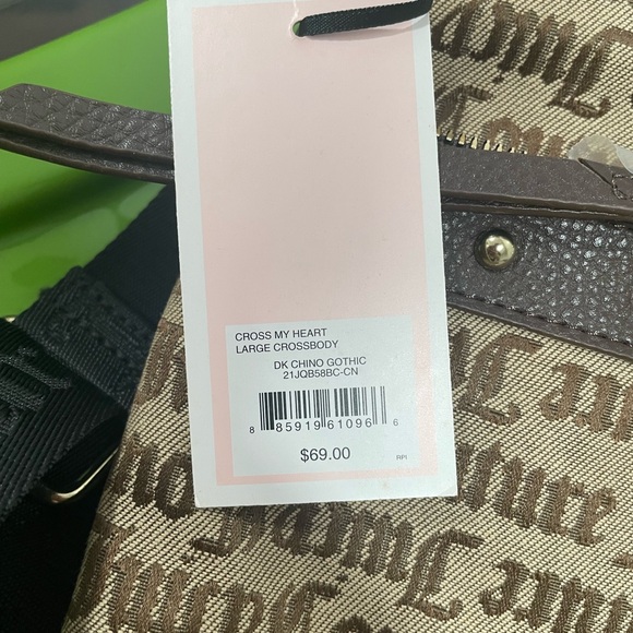 NWT Juicy Couture Cross my Heart Gothic Logo Crossbody Bag - Picture 11 of 13